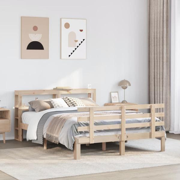 ARDEBO.de - Bettgestell mit Kopfteil ohne Matratze 140x190 cm