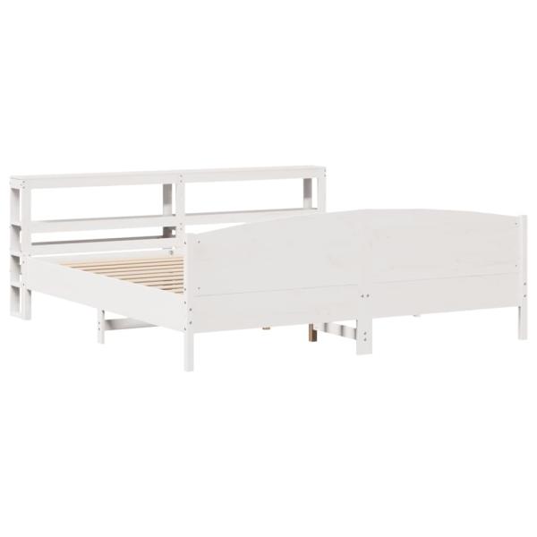 Massivholzbett ohne Matratze Weiß 200x200 cm Kiefernholz