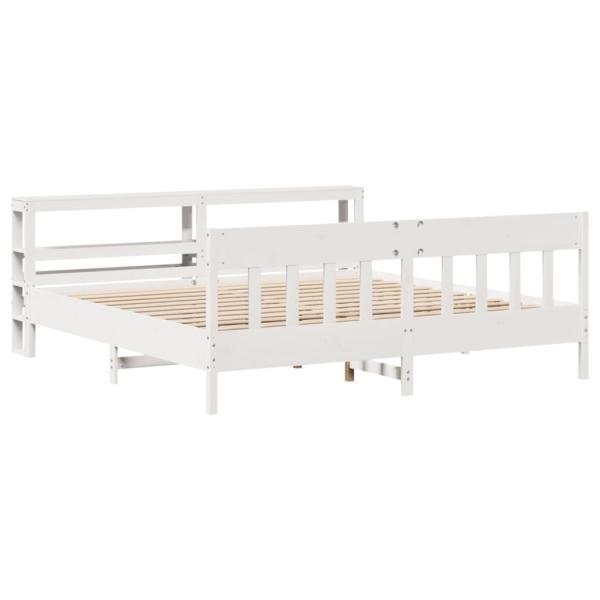 Massivholzbett ohne Matratze Weiß 180x200 cm Kiefernholz