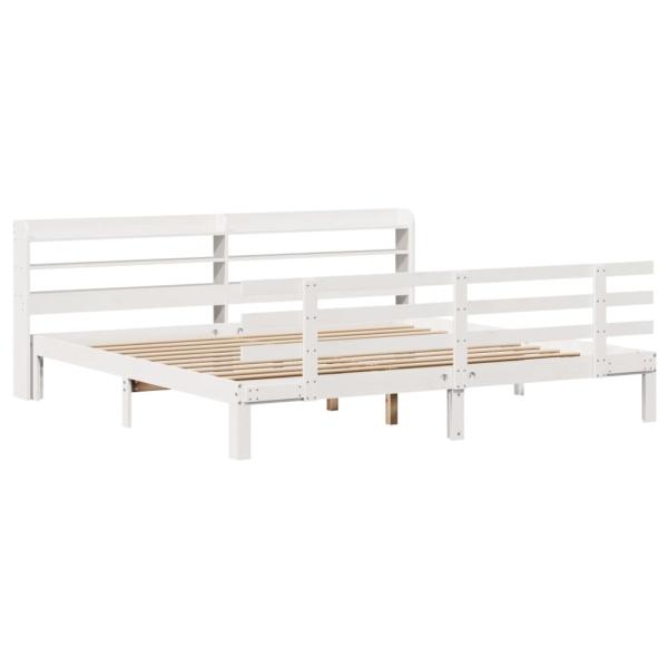 Bettgestell mit Kopfteil ohne Matratze Weiß 180x200 cm