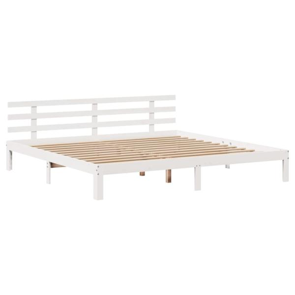 Bettgestell mit Kopfteil ohne Matratze Weiß 180x200 cm