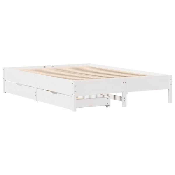 Massivholzbett ohne Matratze Weiß 120x190 cm Kiefernholz