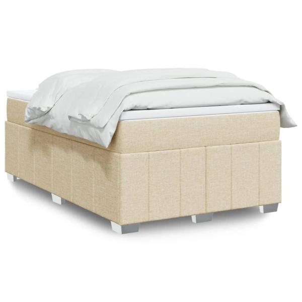 ARDEBO.de - Boxspringbett mit Matratze Creme 120x190 cm Stoff