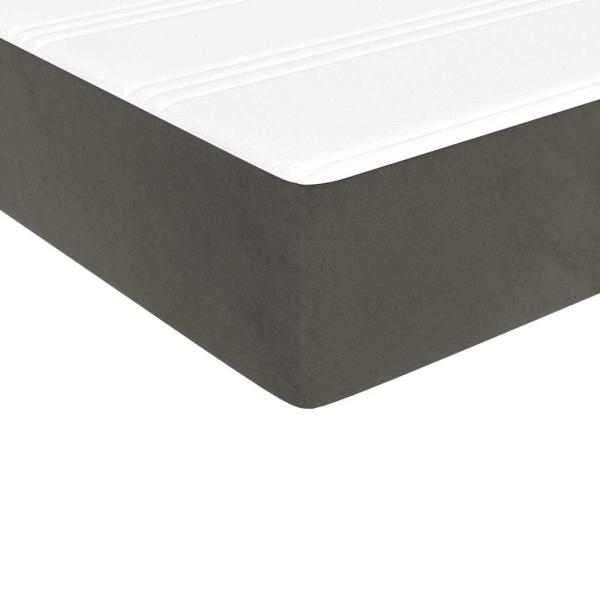 Taschenfederkernmatratze Mittel Dunkelgrau 80x210x20 cm Samt