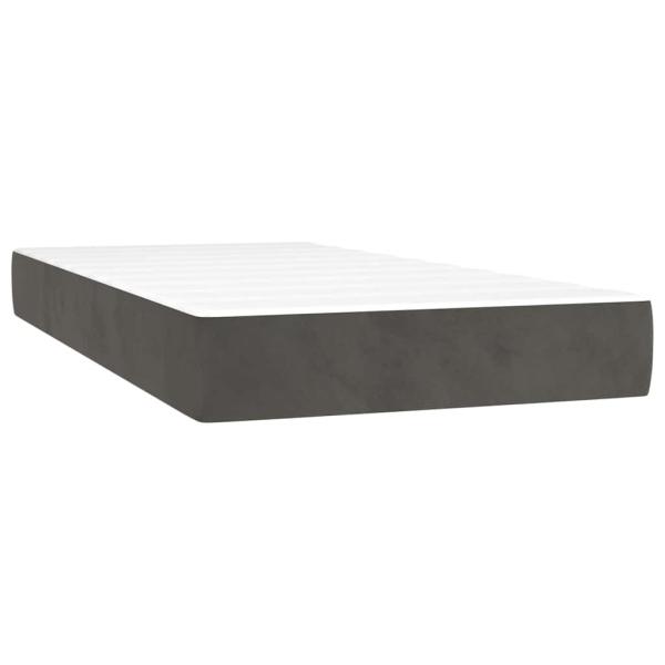 Taschenfederkernmatratze Mittel Dunkelgrau 100x210x20 cm Samt