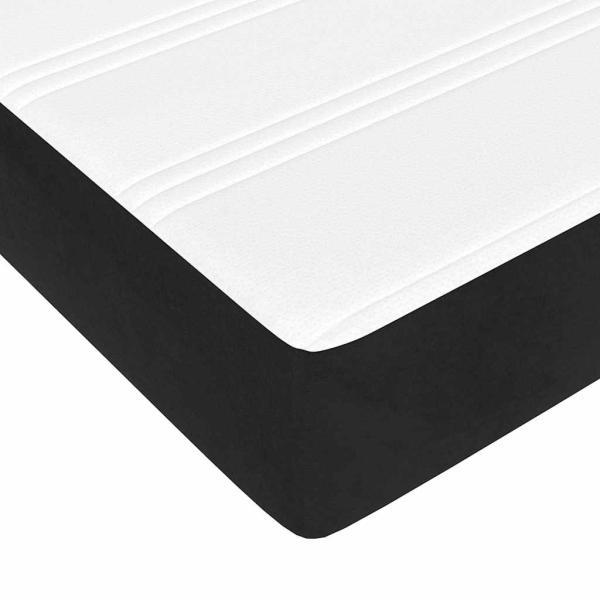 Taschenfederkernmatratze Mittel Schwarz 160x210x20 cm Samt