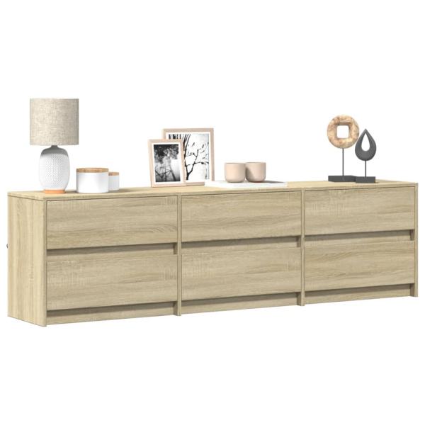 ARDEBO.de - TV-Schrank mit LED-Beleuchtung Sonoma-Eiche 180x34x50 cm