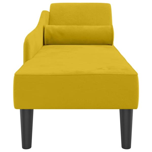 Chaiselongue mit Kissen Gelb Samt