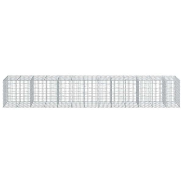 Gabione mit Deckel 650x100x100 cm Verzinktes Eisen
