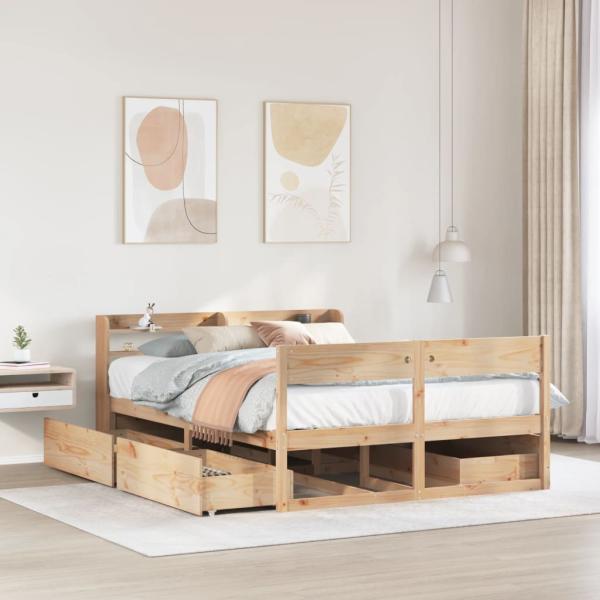 ARDEBO.de - Massivholzbett ohne Matratze 160x200 cm Kiefernholz