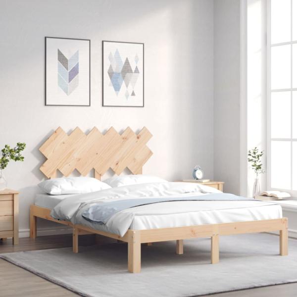 ARDEBO.de - Bettgestell ohne Matratze Klein Doppelbett Massivholz Kiefer