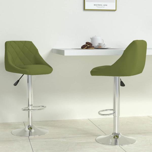 ARDEBO.de - Barhocker 2 Stk. Hellgr?n Samt