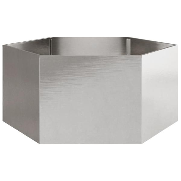 Pflanzkübel Sechseckig 104x90x45 Edelstahl