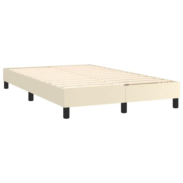 Boxspringbett mit Matratze & LED Creme 120x200 cm Kunstleder