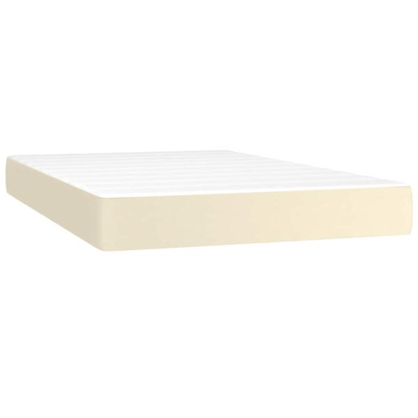Boxspringbett mit Matratze & LED Creme 120x200 cm Kunstleder