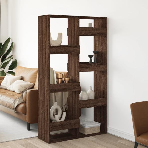 ARDEBO.de - Raumteiler Braun Eichen-Optik 100x33x175 cm Holzwerkstoff