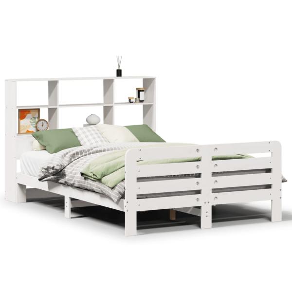 Massivholzbett ohne Matratze Weiß 160x200 Kiefernholz