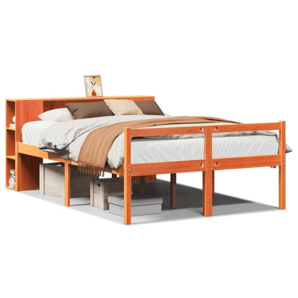 Massivholzbett ohne Matratze Wachsbraun 135x190 cm Massivholz