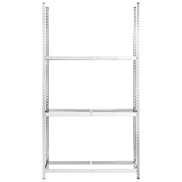 Reifenregale mit 3 B?den 2 Stk. Silbern 110x40x200 cm Stahl