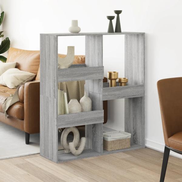 ARDEBO.de - Raumteiler Grau Sonoma 100x33x115 cm Holzwerkstoff