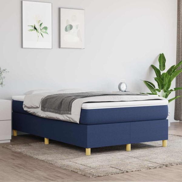 ARDEBO.de - Boxspringbett mit Matratze Blau 120x200 cm Stoff