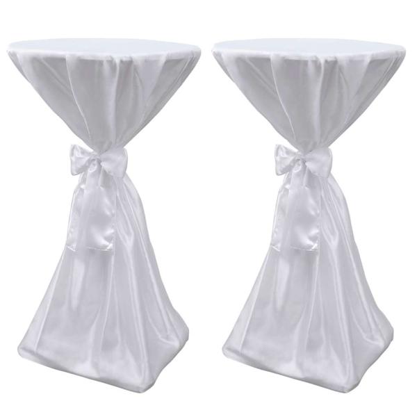 ARDEBO.de - 2 x Tischhusse Stehtischhusse weiß 60 cm