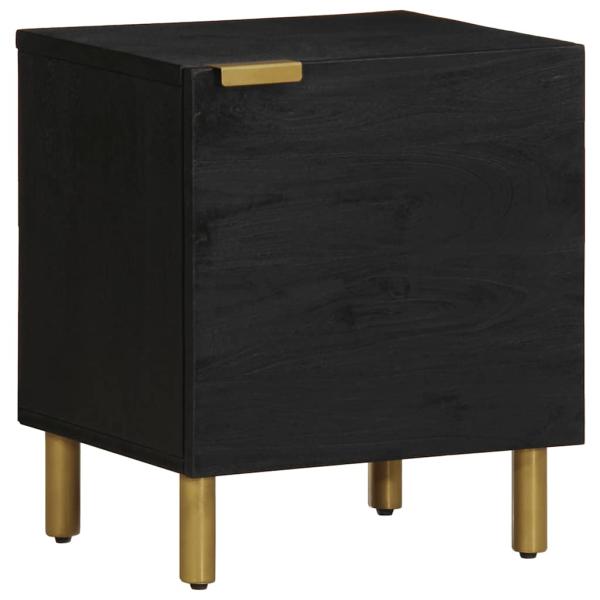 ARDEBO.de - Nachttisch Schwarz 40x33x46 cm Massivholz Mango