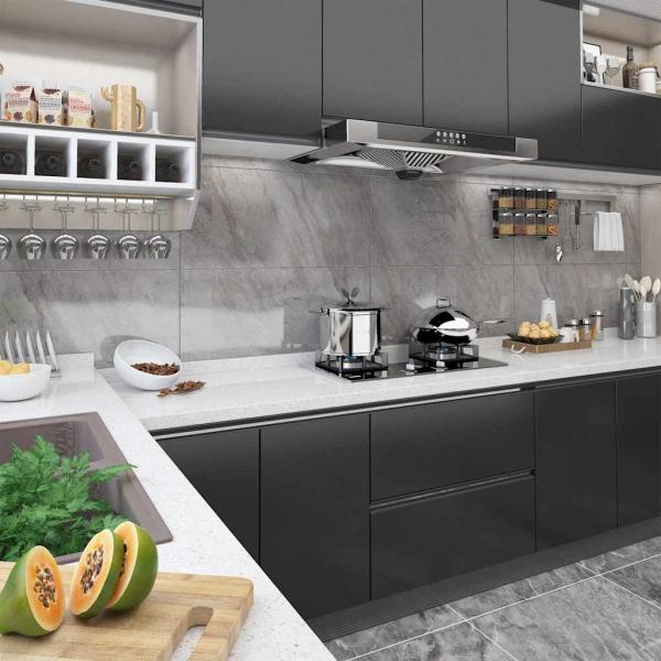 ARDEBO.de - Selbstklebende Möbelfolie Schwarz 500 x 90 cm PVC