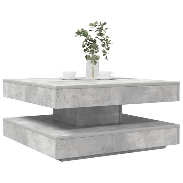 ARDEBO.de - Couchtisch 360-Grad Drehbar Betongrau 70x70x34,5 cm