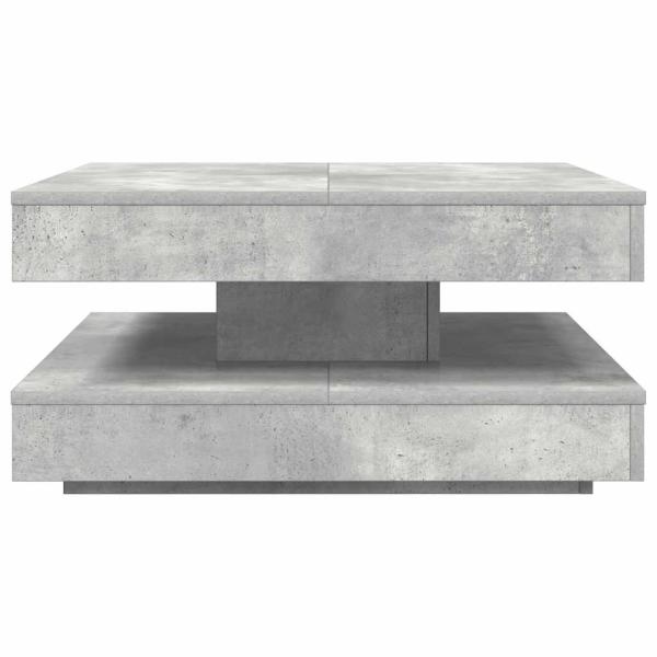 Couchtisch 360-Grad Drehbar Betongrau 70x70x34,5 cm