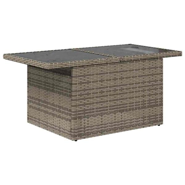 6-tlg. Garten-Sofagarnitur mit Kissen Grau Poly Rattan Akazie