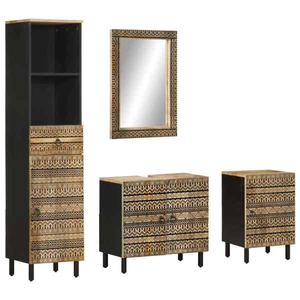 ARDEBO.de - 4-tlg. Badmöbel-Set Massivholz Mango