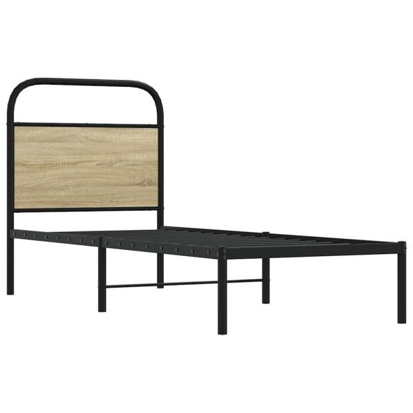Ersatz-Kopfteil Sonoma-Eiche 75 cm Stahl und Holzwerkstoff