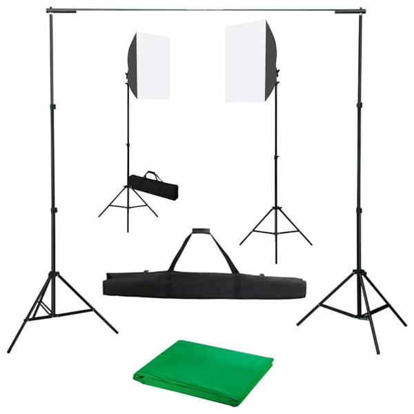 ARDEBO.de - Fotostudio-Set mit Softboxen und Hintergrundsystem