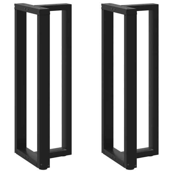 ARDEBO.de - Bartischbeine T-Form 2 Stk. Schwarz 40x35x(110-111) cm Stahl