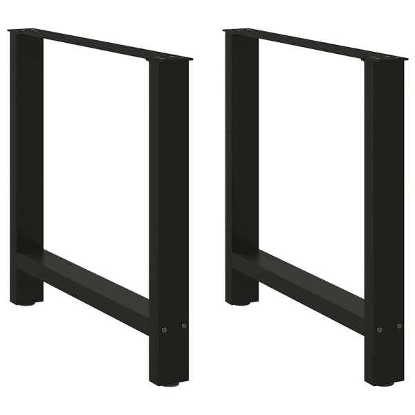 Esstischbeine Schwarz 2 Stk. 80x(72-73) cm Stahl