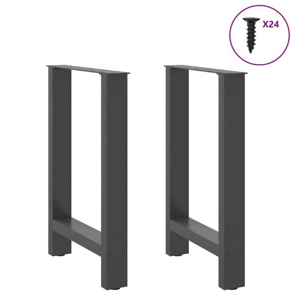 Esstischbeine Anthrazit 2 Stk. 60x(72-73) cm Stahl