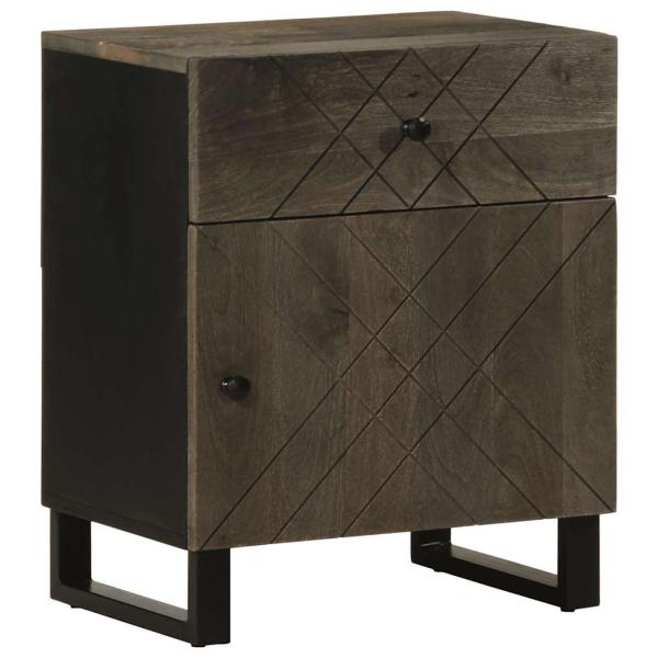 ARDEBO.de - Nachttisch Schwarz 50x33x60 cm Massivholz Mango
