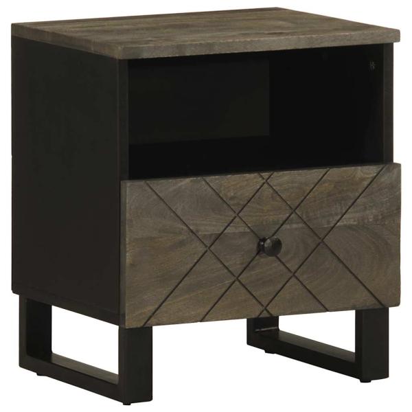 ARDEBO.de - Nachttisch Schwarz 40x33x46 cm Massivholz Mango