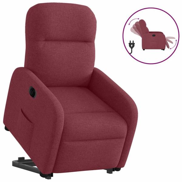 ARDEBO.de - Relaxsessel mit Aufstehhilfe Elektrisch Weinrot Stoff