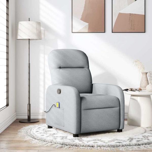 ARDEBO.de - Massagesessel Hellgrau Stoff