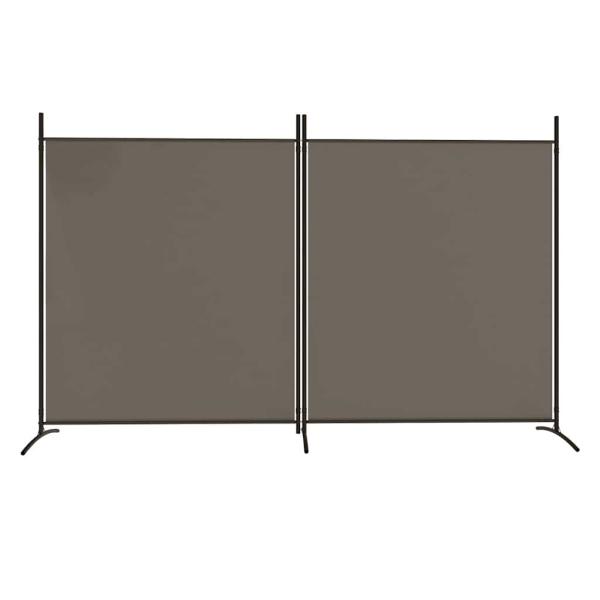 2-tlg. Paravent Anthrazit 348x180 cm Stoff