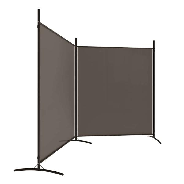 2-tlg. Paravent Anthrazit 348x180 cm Stoff