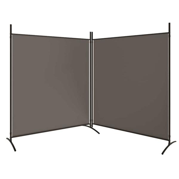 2-tlg. Paravent Anthrazit 348x180 cm Stoff