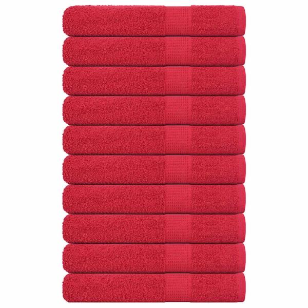 ARDEBO.de - Handtücher FROGN 10 Stk. Rot 100x200 cm 360 g/m²