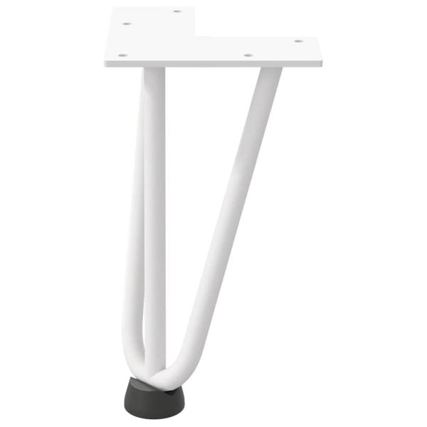 Haarnadelbeine für Couchtisch 4 Stk. Weiß 20 cm Massivstahl