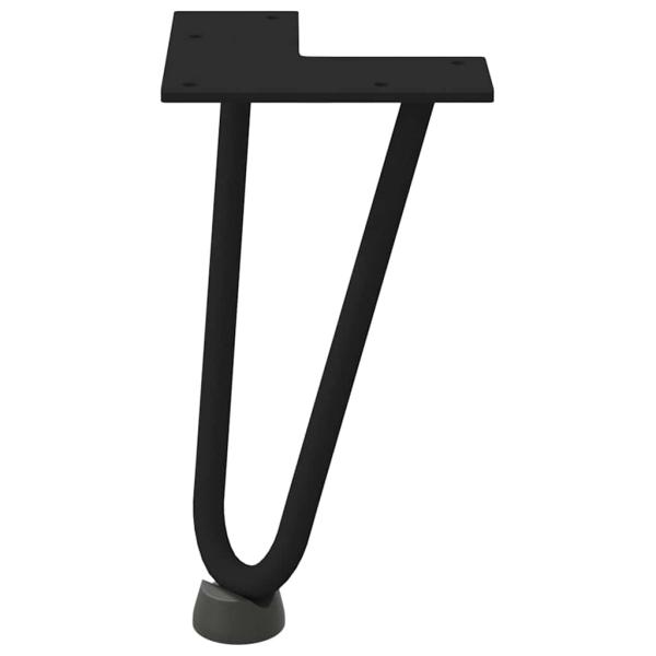Haarnadelbeine für Couchtisch 4 Stk. Schwarz 20 cm Massivstahl