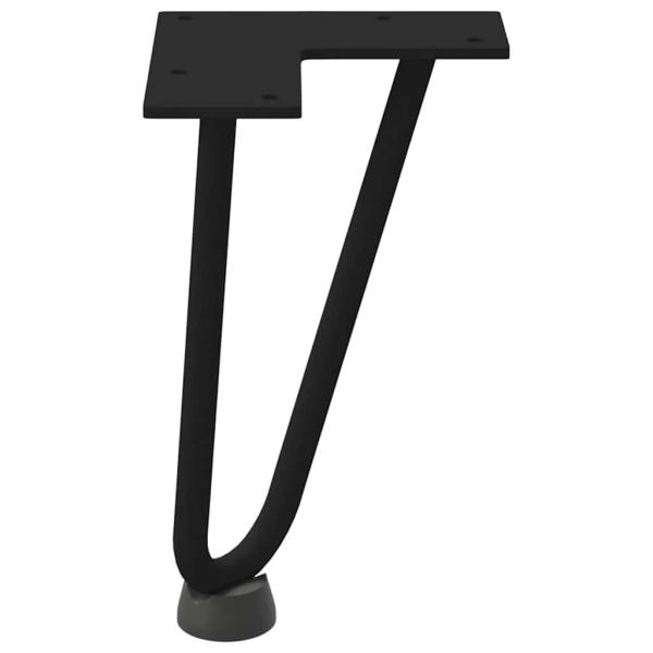 Haarnadelbeine für Couchtisch 4 Stk. Schwarz 20 cm Massivstahl