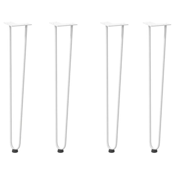 Haarnadelbeine für Konsolentische 4 Stk. Weiß 72 cm Massivstahl