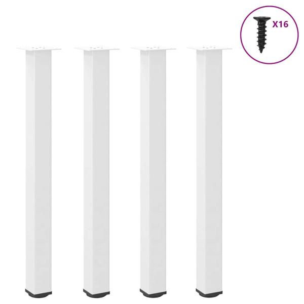 ARDEBO.de - Bartischbeine 4 Stk. Weiß 90-92 cm Stahl